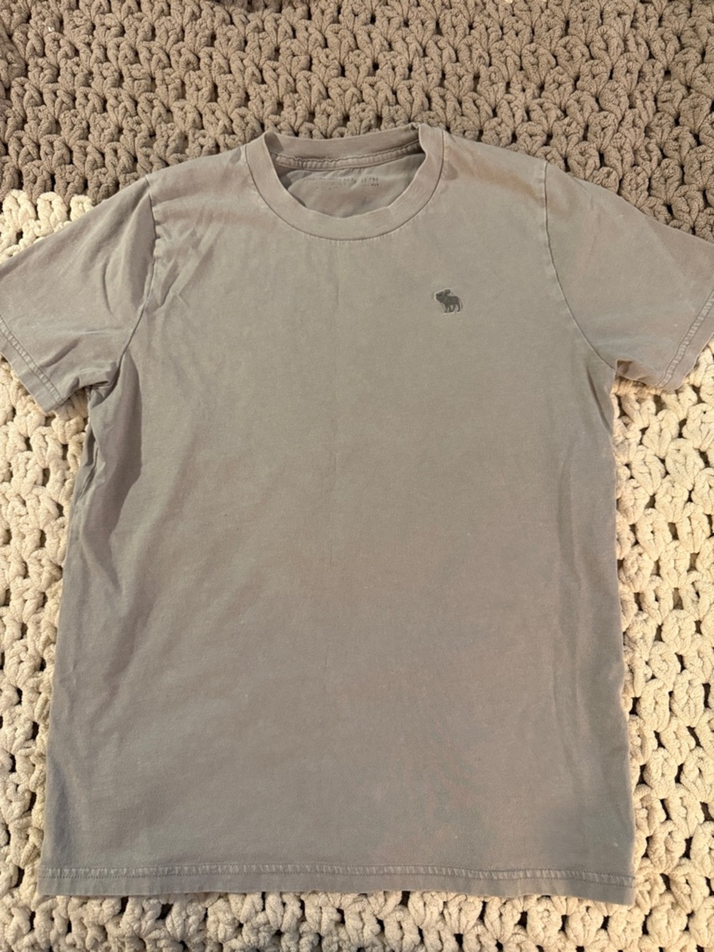 abercrombie kids grey crew neck tee with logo